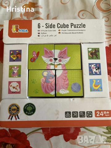 4 части пъзел с 6 страни - селскостопански животни