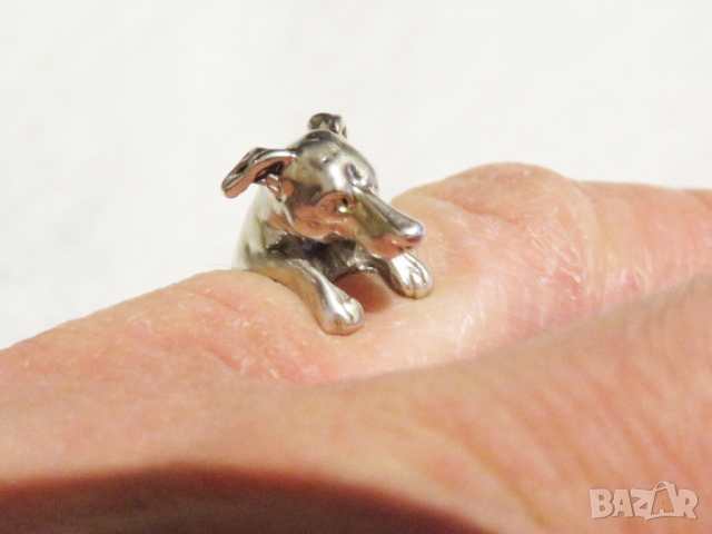 Уникален старинен сребърен пръстен с куче, кученце, куче  Джак Ръсел  - красота за твоята ръка , снимка 2 - Пръстени - 36074987