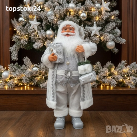 Дядо Коледа в сребристо – празнична фигура, която носи магия и уют у дома (50 / 70 см), снимка 17 - Други стоки за дома - 52681165