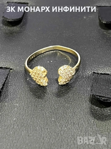 Златен пръстен с камъни , снимка 4 - Пръстени - 53252866