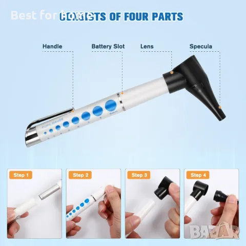 Healifty отоскоп със светлина - Отоскоп за ухо, снимка 6 - Друга електроника - 49251018