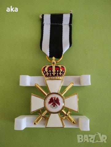 Военен медал Орден на червения орел 3-ти клас с корона и мечове РЕПЛИКА, снимка 6 - Други ценни предмети - 41756824