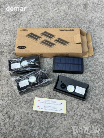 litren Соларни осветителни тела за огради, 4 броя, 3 цветови режима, IP65, снимка 10 - Соларни лампи - 50412621