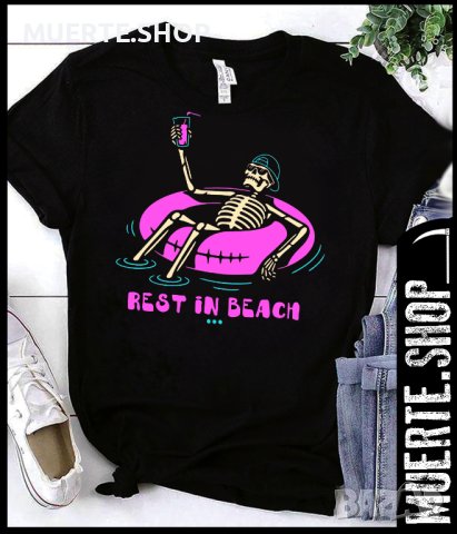 Дамска тениска с щампа REST IN BEACH