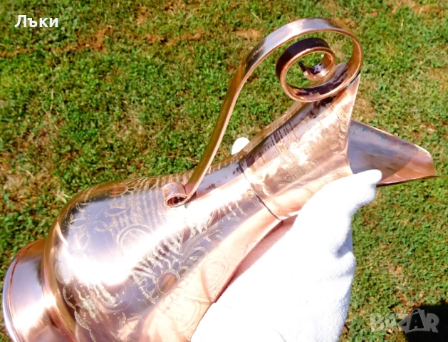 Медна кана,релефно писана,чиста червена мед. , снимка 9 - Антикварни и старинни предмети - 51265943