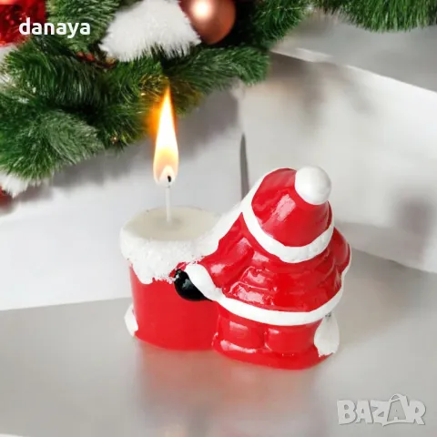 5335 Керамична коледна свещ с Дядо Коледа, снимка 3 - Декорация за дома - 47649751