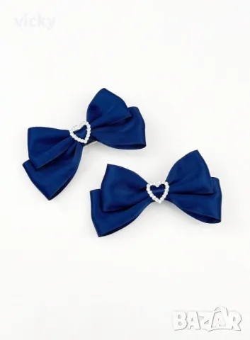 Фиба панделка с камъчета в турско синьо, вдъхновена от Petite Fleur, снимка 2 - Аксесоари за коса - 48765783