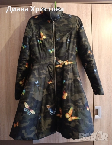 Зимно Яке Nikole Collection - Никол, зелено, камуфлаж 