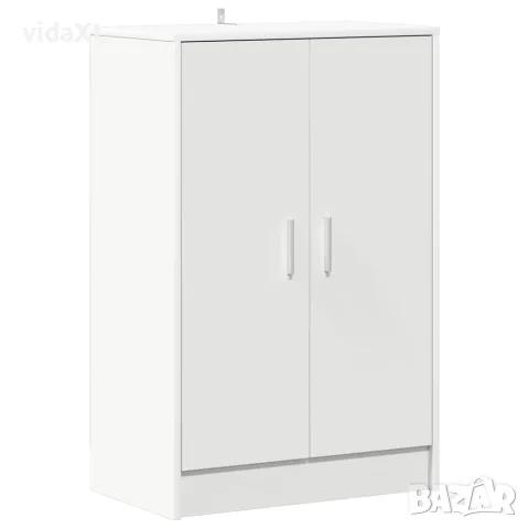 vidaXL Шкаф за обувки, бял, 60x35x92 см, инженерно дърво