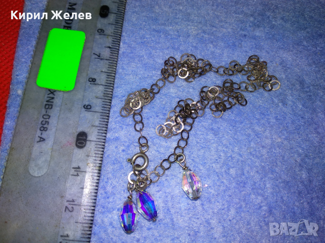 НЕЖНО СРЕБЪРНО КОЛИЕ СРЕБРО 925 с ЮВЕЛИРНО ФАСЕТИРАНИ БЛЕСТЯЩИ КРИСТАЛИ 42040, снимка 3 - Колиета, медальони, синджири - 44690692