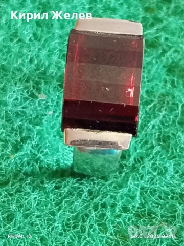 Дизайнерски сребърен пръстен с ГРАНАТ подходящ подарък за специални случаи 33301, снимка 2 - Пръстени - 53002728