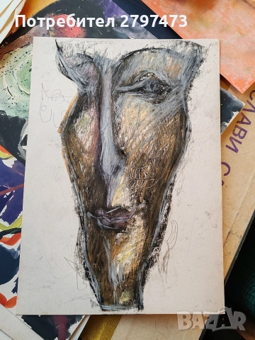 Скулптури от глина, мрамор и шамод, абстрактни графики и картини, снимка 5 - Картини - 53621511