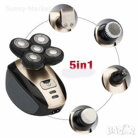 Електрическа самобръсначка 5 в 1, технология за самозаточване, ергономичен дизайн, водоустойчива, за, снимка 4 - Тримери - 53542349