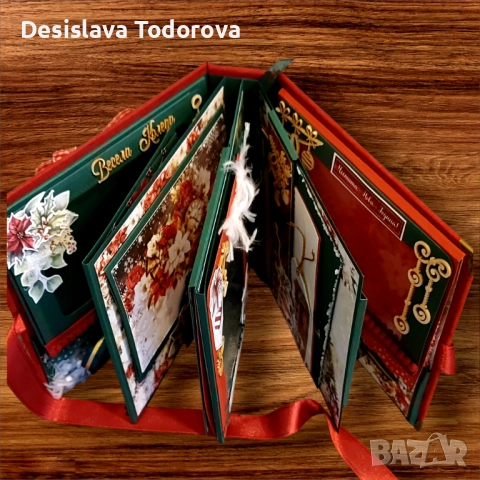 Изцяло ръчно изработен коледен албум за снимки , снимка 3 - Коледни подаръци - 52621977