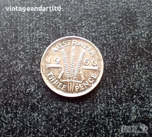 3 пенса 1960, Австралия, срeбро, сребърна монета, снимка 1