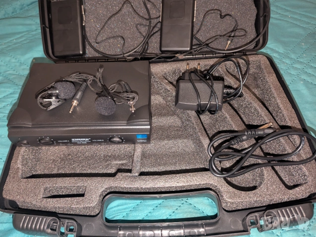 Двойни микрофони Shure headset и брошка без кейса, снимка 2 - Микрофони - 44794922