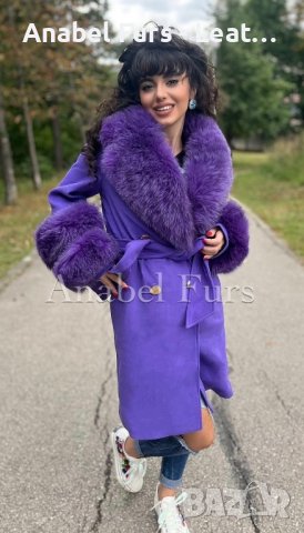 Дамски палта от кашмир и естествен косъм, снимка 12 - Палта, манта - 41925213