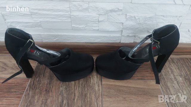 Дамски черни елегантни обувки  39 номер, снимка 6 - Дамски обувки на ток - 44185513