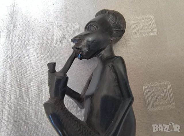 Невероятен винтидж ръчно резбован мъж, хора от Маконде, Танзания - абанос/черно дърво, снимка 5 - Антикварни и старинни предмети - 50131450