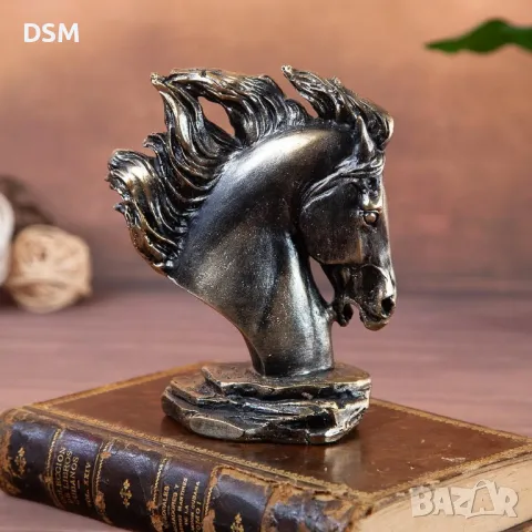 Нова Конска Глава Статуетка Кон Декорация 15см, снимка 1
