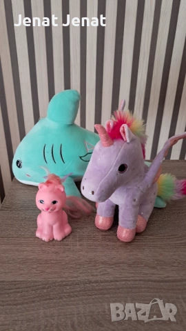 Плюшени акула+ пони+ коте, снимка 2 - Плюшени играчки - 53770124