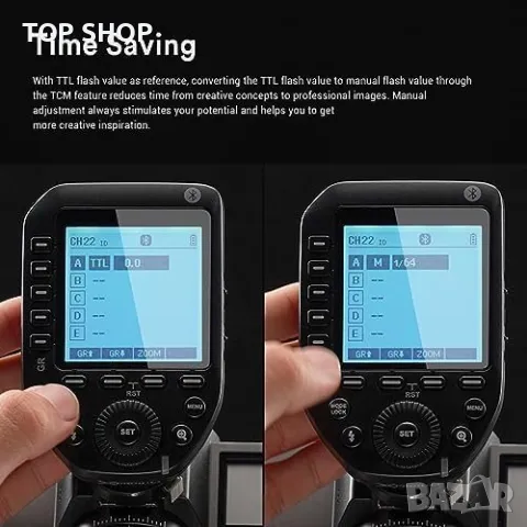 Нов Безжичен тригер за светкавица за камера Fuji Трансмитер TCM функция, снимка 5 - Чанти, стативи, аксесоари - 49668504