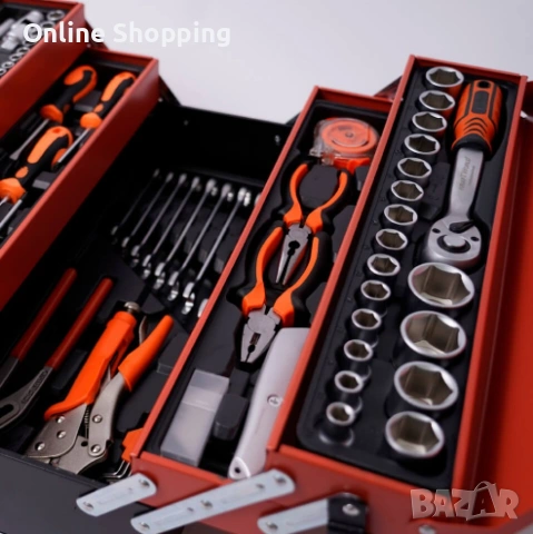 Комплект инструменти 147 бр. в метален куфар, снимка 5 - Куфари с инструменти - 53405016