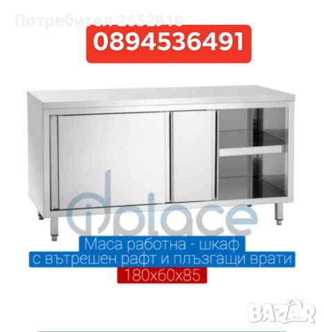 Работни маси-шкафове с вътрешен рафт и плъзгащи врати! Алпака! 4 Модела ХИТ Цена 850лв/434,60€, снимка 5 - Обзавеждане на кухня - 41720619