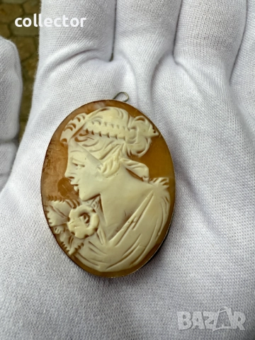 Стара сребърнa брошка / висулка - "Камея".   №7634, снимка 3 - Колиета, медальони, синджири - 52500791