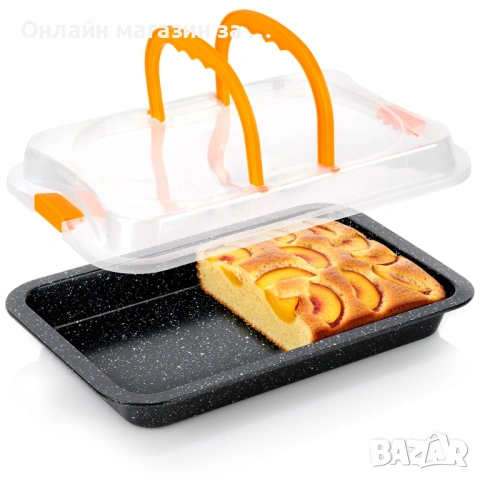 Тава за печене с практичен капак с дръжка за лесно пренасяне и съхранение на печива 279070, снимка 2 - Съдове за готвене - 53232075