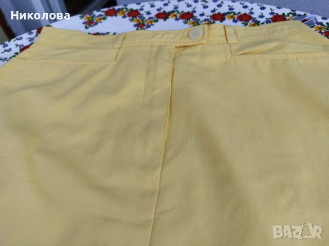 Класическа,права,жълта пола., снимка 3 - Поли - 41226712