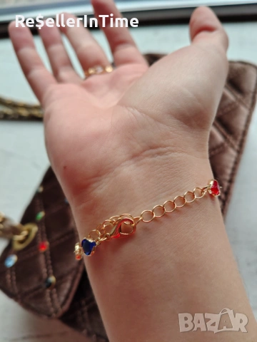 Нова чанта с кристали, в кафяво, плюс подарък гривна, снимка 3 - Чанти - 53383104