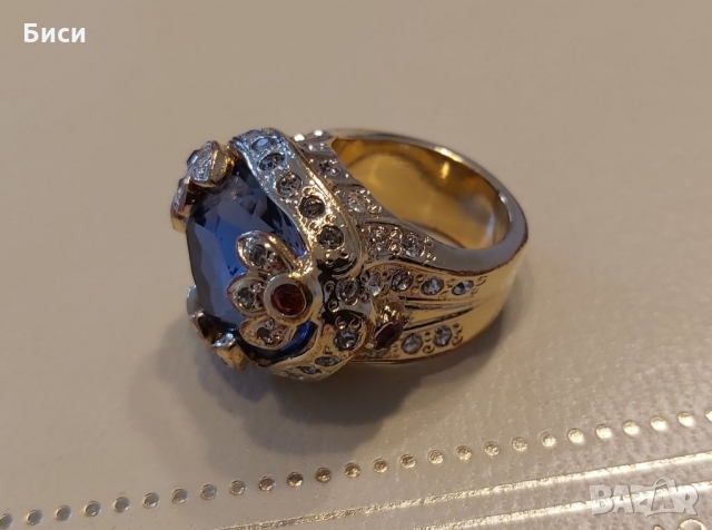 Versace-златен стар пръстен с естествени камъни, снимка 7 - Пръстени - 36039975