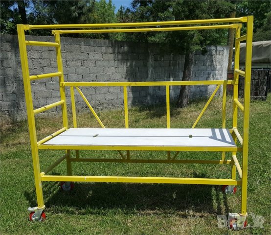 СКЕЛЕ под НАЕМ ПОДВИЖНО с КОЛЕЛА и метални Рамки, на самостоятелни секции, с парапети, снимка 2 - Други ремонти - 42606235