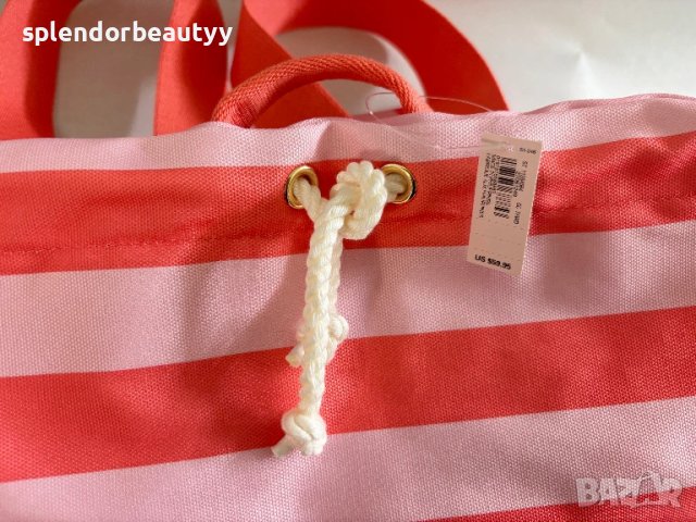 Victoria's Secret Раница и Хладилна Чанта 2 в 1, Розово-Коралово Райе, снимка 14 - Раници - 51241283