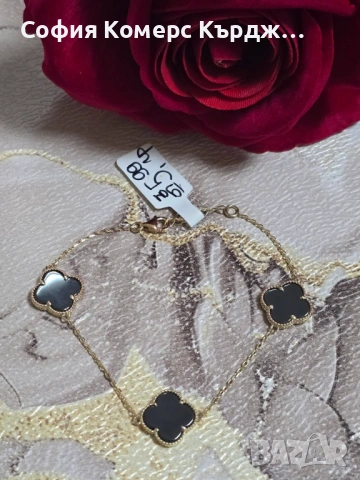 🥳МЕГА ПРОМОЦИЯ!!!🥳 📿 ЗЛАТНА ГРИВНА #VanCleef камъкът е ОНИКС ⚖️ 5,99 гр./14 карата 🤚19 см