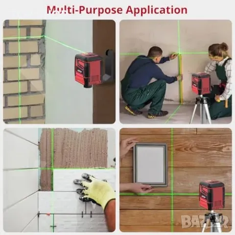 Нов Самонивелиращ се лазерен нивелир 100 фута с Type-C зареждане, зелен, снимка 7 - Гедорета - 49589207