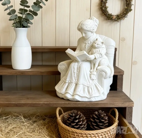 Молд жена с котка, снимка 3 - Форми - 53857338