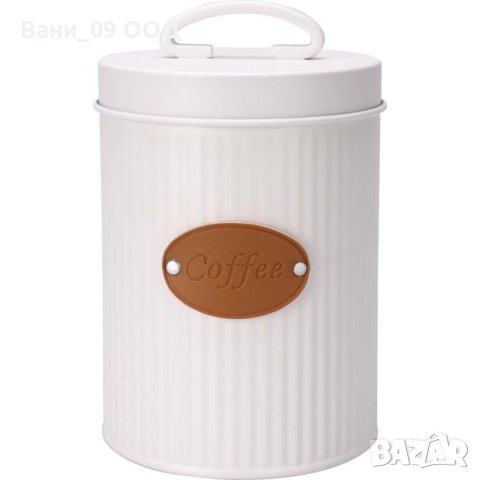 Бял канистер от стомана 1.4л, снимка 2 - Аксесоари за кухня - 41867334