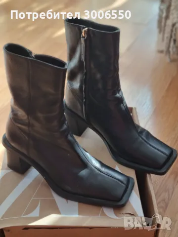 боти ZARA от естествена кожа, снимка 2 - Дамски боти - 47797466