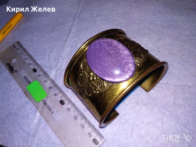 БРОНЗИРАНА АР ДЕКО СТИЛ ФЛОРАЛНО ОРНАМЕНТИРАНА РЕГУЛИРУЕМА ГРИВНА 26876, снимка 10 - Гривни - 41268861