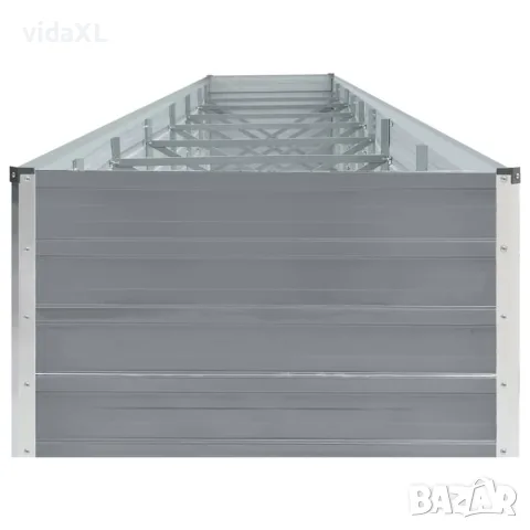 vidaXL Градинска висока леха поцинкована стомана 600x80x45 см сива, снимка 3 - Саксии и кашпи - 56147590