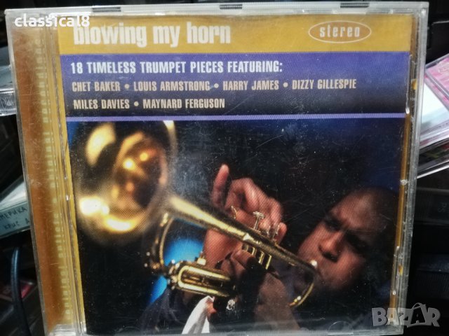 аудио диск - blowing my horn-18 timeless trumpet pieces featuring, снимка 1