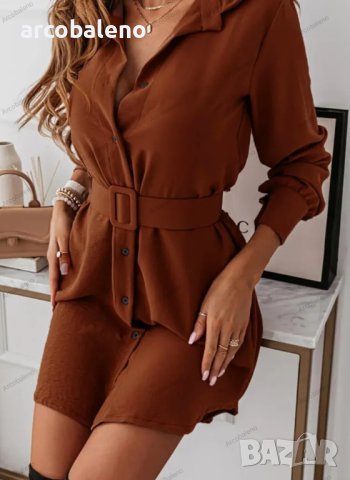 Елегантна дамска ежедневна рокля (риза), 3цвята , снимка 10 - Рокли - 42079548