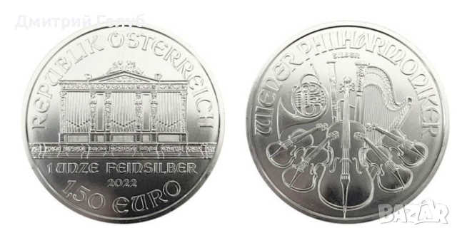 1 унция сребърна монета Виенска Филхармония, снимка 1
