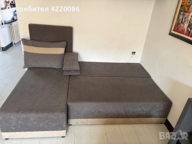 Ъглов диван с функция сън и ракла, снимка 4 - Дивани и мека мебел - 53763659