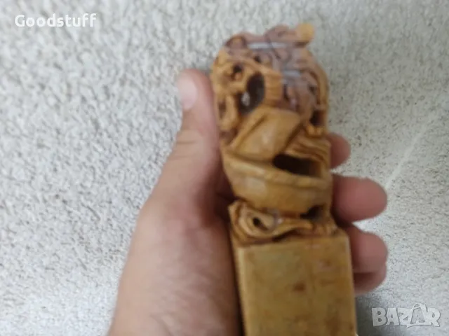 Дракон,змей,1900к,фигура,нефрит,жадеит,печат,Китай

, снимка 2 - Други - 47311107