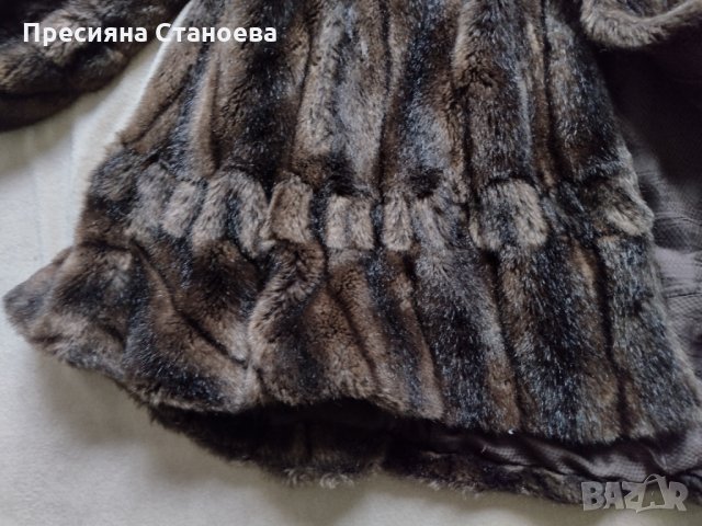 Tissavel Франция Sears изкуствена кожа кафяво палто, снимка 13 - Палта, манта - 34401453