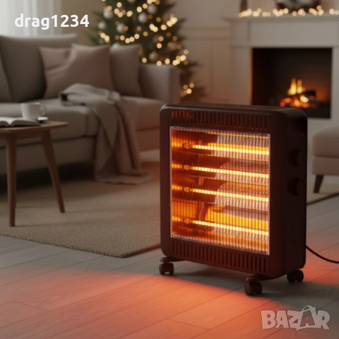 Кварцова печка 2200W с 4 тръби – бързо отопление и нисък разход