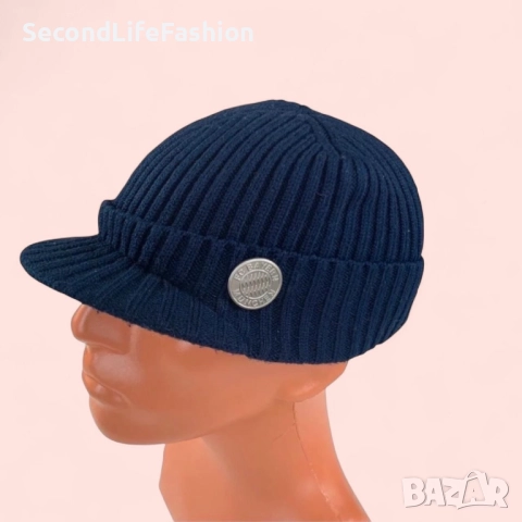 Футболна шапка Байерн Мюнхен Bayern Munchen зимна синя, един размер, зимна, за фенове